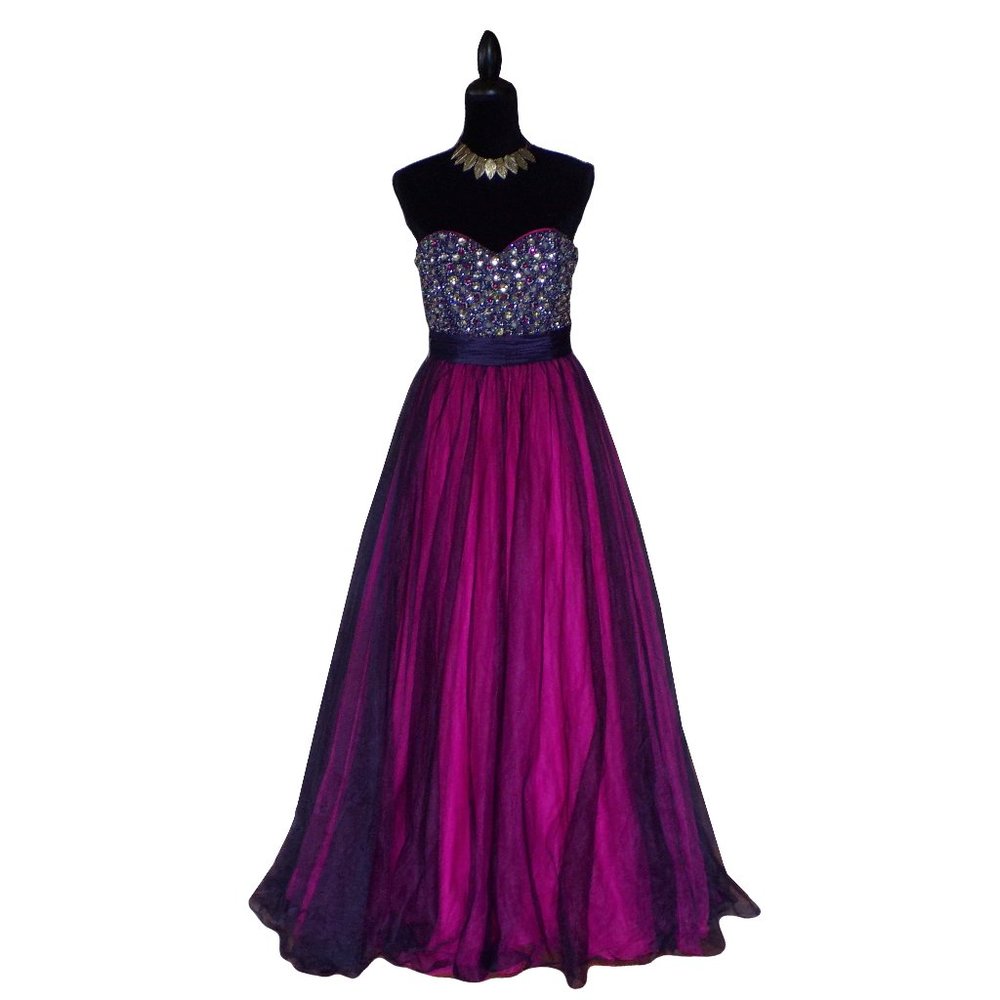 Flirt by Maggie Soterro Strapless Tulle Prom Dress